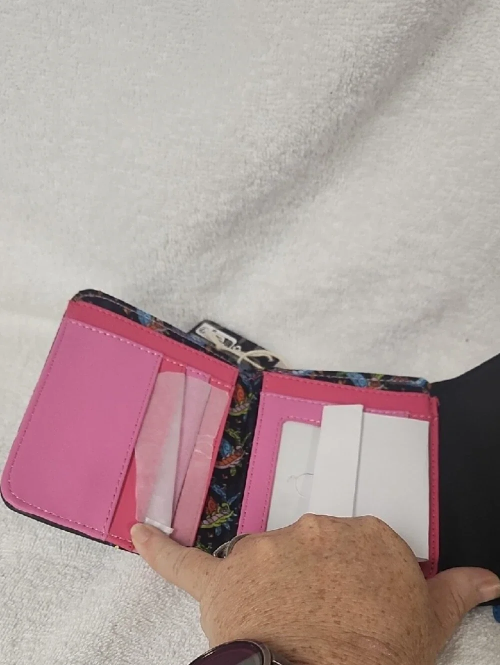 Loungefly Alice In Wonderland Wallet with Blue Caterpillar Pink Mushrooms Patch